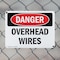 Signmission Overhead Wires Danger Sign, Plastic, 14in W x 10in L, 2PK OS-2PACK-DS-P-1014-L-2290 - alternate 6